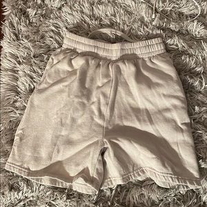 size xs tan long biker sweat shorts
